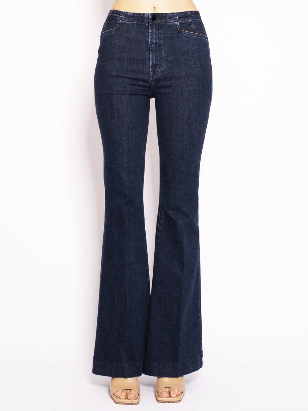 J Brand darted high-rise trouser flare jeans 24 00 blue civility retro stretch